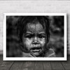 True Story India Agra Portrait Street Baw Dirty Child Wall Art Print