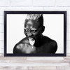 Scream B&W Portrait Yoghurt Attitude Expression Man Wall Art Print