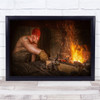 Blacksmith Forge Man Panorama Panoramic Smith Fire Wall Art Print