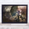 Shelter From The Storm Creative Edit Umbrella Road Wall Art Print