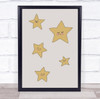 Stars Star Night Illustration Kids Room Children's Wall Art Print