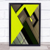 Szczecin Hi Viz Yellow And Green Diagonal Building Wall Art Print