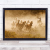 Tending The Herd Cowboy Roundup Horses Dust Oregon Wall Art Print