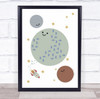 Solar Earth Moon Space Astronomy Galaxy Universe Wall Art Print