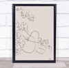 Embrace Nature Beige Woman Drawing Illustration Wall Art Print