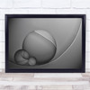Unrolled Creative Edit Circle Shapes Grey Balls Wall Art Print