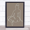 Sitting Down 02 Woman Illustration Lines Model Wall Art Print