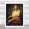 Viola Portrait Girl Sitting On Chair Bare Foot Wall Art Print