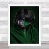 Young Child Painted Half Green Black And White Wall Art Print Young Child Painted Half Green Black And White Wall Art Print