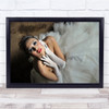The Bride Dress Kneeling Long Gloves On Neck Wall Art Print