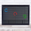 Turning Arrow  Blue Red Green Colours Fence Wall Art Print