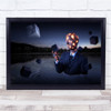 Doubts Lavacourt Surreal Man No Face Cubes Wall Art Print