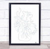 Flower Bouquet Sketch Illustration Studio Wall Art Print