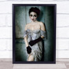 Woman In Dress Long Gloves Dark Make Up Wall Art Print