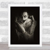 Angry Joker Man Tattoo Fingers In Ears Wall Art Print