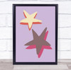 Lilac Star Stars Illustration Graphic Wall Art Print