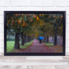 A Rainy Day Pathway Trees Orange Wall Art Print