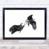 Fight For Food Eagles Mid Flight Wall Art Print