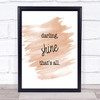 Darling Shine Quote Print Watercolour Wall Art