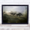 Horse Blurry Motion Galloping Wall Art Print