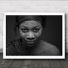 Black & White Woman Ethnic Wall Art Print