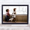 Twins Dog Hind Legs Child Wall Art Print