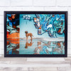 Stray Dog Alone Graffiti Wall Art Print