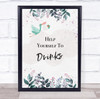 Stork With Baby Shower Navy Help Yourself To Drinks Personalized Party Sign