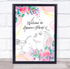 Welcome Floral Woman Cocktail Geometric Personalized Event Party Decoration Sign