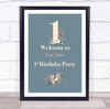 Formal Floral Welcome Birthday Personalized Event Occasion Party Decoration Sign