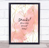 Snacks Help Yourself Gold Geometric Light Pink Splatter Personalized Party Sign