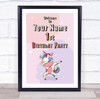Multicolored Dabbing Unicorn Birthday Personalized Event Party Decoration Sign