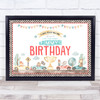 Watercolor Racing Car Animals Birthday Welcome Personalized Event Party Sign