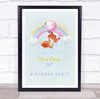 Cute Fox Balloons And Rainbow Welcome Birthday Personalized Event Party Sign
