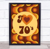 I Love 70's Birthday Groovy Waves Personalized Event Party Decoration Sign