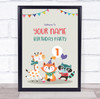 Cartoon Animals Bunting Welcome To Birthday Personalized Event Party Sign