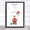 Clown With Balloons Rabbit In Hat Birthday Personalized Event Party Sign