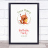 Watercolor Cute Squirrel Welcome Birthday Personalized Event Party Sign