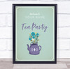 Flowers In The Purple Teapot Welcome Tea Personalized Event Party Sign
