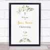 Pretty White Floral Welcome To Christening Personalized Event Party Sign