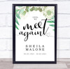Green Watercolor Wreath Until We Meet Again Funeral Personalized Event Sign