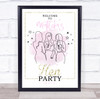 Hen Do Classic Line Style Name & Date Personalized Event Party Decoration Sign