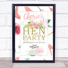 Hen Do Welcome Watercolor & Gold Personalized Event Party Decoration Sign