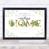 New Home Housewarming Gold & Vine Personalized Event Party Decoration Sign