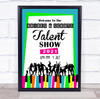 Talent Show Bright Music & Dance Personalized Event Party Decoration Sign