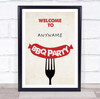 BBQ Red Sausage Personalized Event Occasion Party Decoration Sign