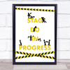 Stag Do In Progress Caution Tape Stick Men Personalized Event Party Sign
