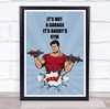 Man Red T Shirt Dumbbells Comic Its Daddy's Gym Room Personalized Wall Art Sign