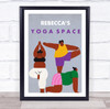Dark Skin Large Female Pose Yoga Gym Space Room Personalized Wall Art Sign