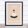 Male Meditation White Yoga Gym Space Room Personalized Wall Art Sign